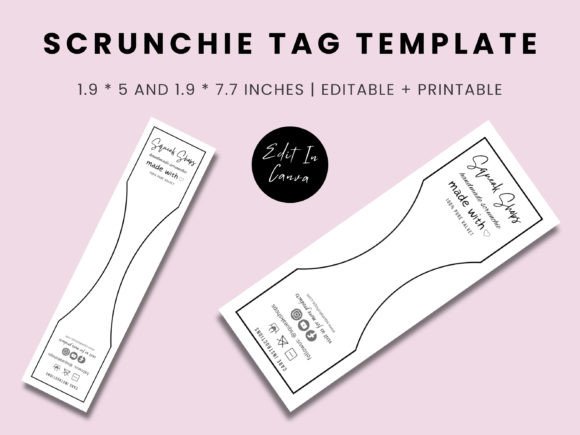 Download Canva Printable Scrunchie Tag Template - Printable scrunchie tag Collection