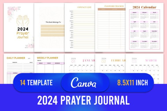 Download 2024 Prayer Journal Canva Template - Prayer journal Collection