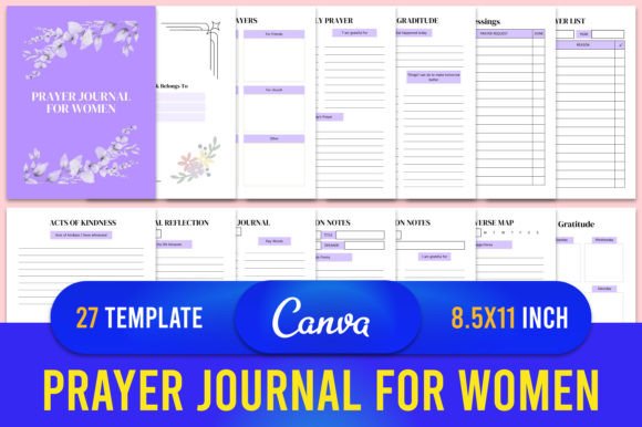 Download Editable Prayer Journal for Women Canva - Prayer journal Collection