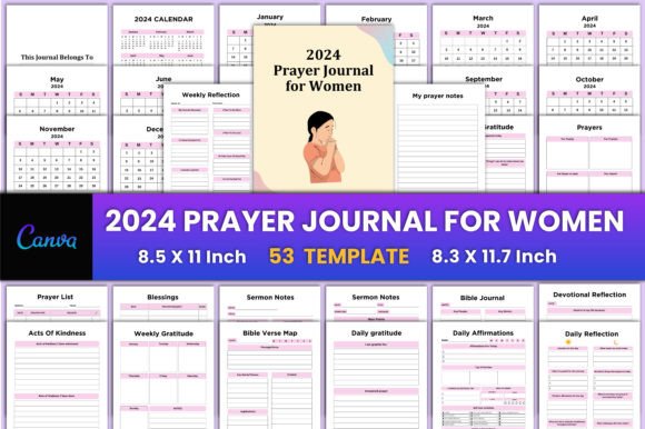 Download 2024 Prayer Journal for Women Canva - Prayer journal Collection