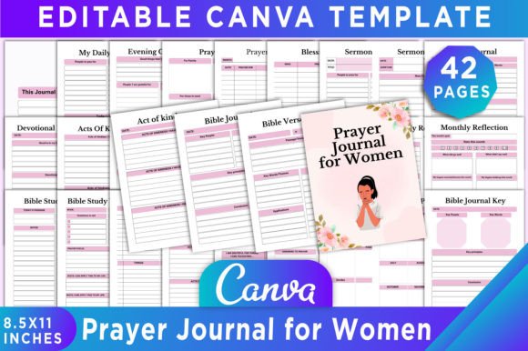 Download Prayer Journal for Women Canva Template - Prayer journal Collection
