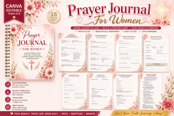 Download Prayer Journal for Women | KDP Interior - Prayer journal Collection